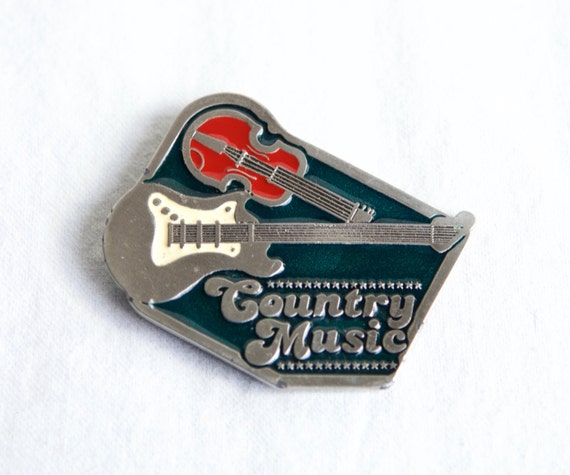 Vintage Country Music belt buckle...guitar buckle… - image 2