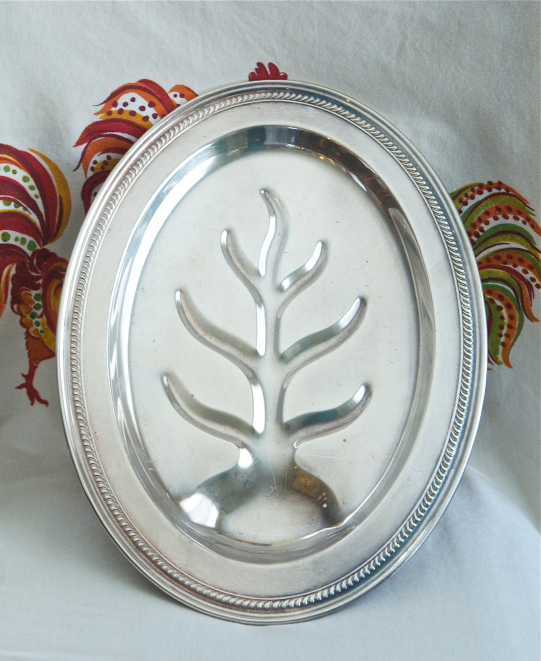 Vintage Silver Plate Meat Platter...meat Tray...footed Tray. Etsy