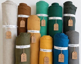 OEKO-TEX Certified 195gsm Sand Washed 100% European Flax Linen, 57 Inch Wide for Dresses & Shirts, Linen Fabric by the Yard