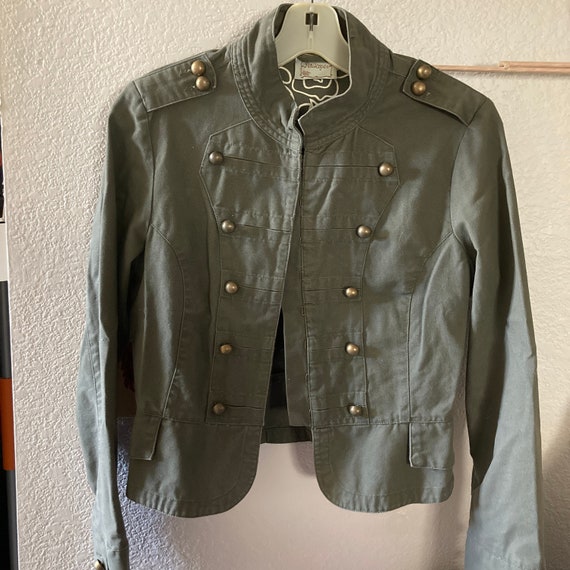 Vintage Army Jacket Military Style Double Breasted Cr… Gem