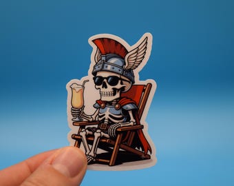 Skeleton Centurion Vinyl Sticker, For Water Bottles and Tech Gear