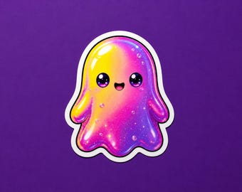 Ghost Chromatic Theme Vinyl Sticker, For Water Bottles and Tech Gear