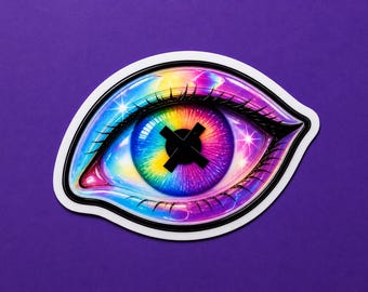 Eye Chromatic Theme Vinyl Sticker, For Water Bottles and Tech Gear
