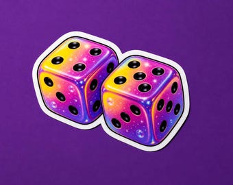 Dice Chromatic Theme Vinyl Sticker, For Water Bottles and Tech Gear