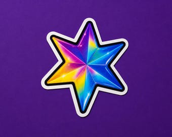 Star Chromatic Theme Vinyl Sticker, For Water Bottles and Tech Gear