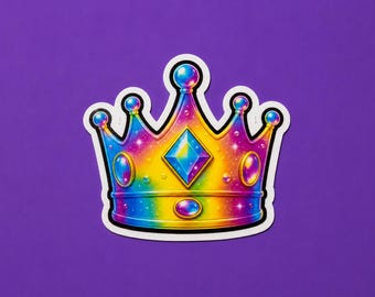 Crown Chromatic Theme Vinyl Sticker, For Water Bottles and Tech Gear
