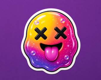 Random Goo Chromatic Theme Vinyl Sticker, For Water Bottles and Tech Gear