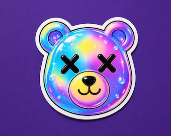 Bear Chromatic Theme Vinyl Sticker, For Water Bottles and Tech Gear