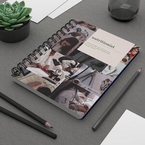 Nutritionist Collage Spiral Bound Journal | Medical Food Science Notebook