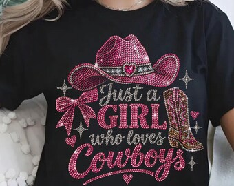Pink Cowgirl PNG, Rhinestone Western Shirt Design (Digital Download)