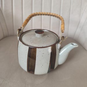 Vintage japanisches Teeservice - Steingut (Teekanne + 6 Tassen)