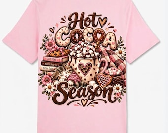 Warme chocolademelk seizoen PNG, Valentijn winter sublimatie ontwerp, Gezellige kitten chocolademelk mok clipart, Roze luipaard hart koffie PNG shirt