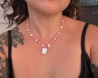 Of The Earth Collection - Handmade beaded necklace, natural stones and gems