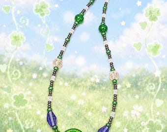 Fairy Garden Collection - Handmade funky custom lime fruit beaded bag charm / key chain