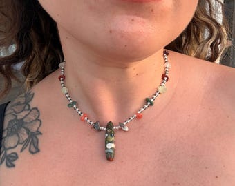 Of The Earth Collection - Handmade beaded necklace, natural stones and gems