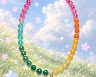 Fairy Garden Collection - Handmade whimsy floral beaded necklace