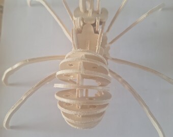 3D Wooden Spider Puzzle with Storage Box PLA 3D - Insect Model Kit to Assemble - Creative Kit & Decorative Cabinet of Curiosities - Gift