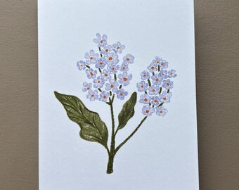 Forget Me Not flower Greeting Card | Blank Note Cards | Any Occasion | Matte Card