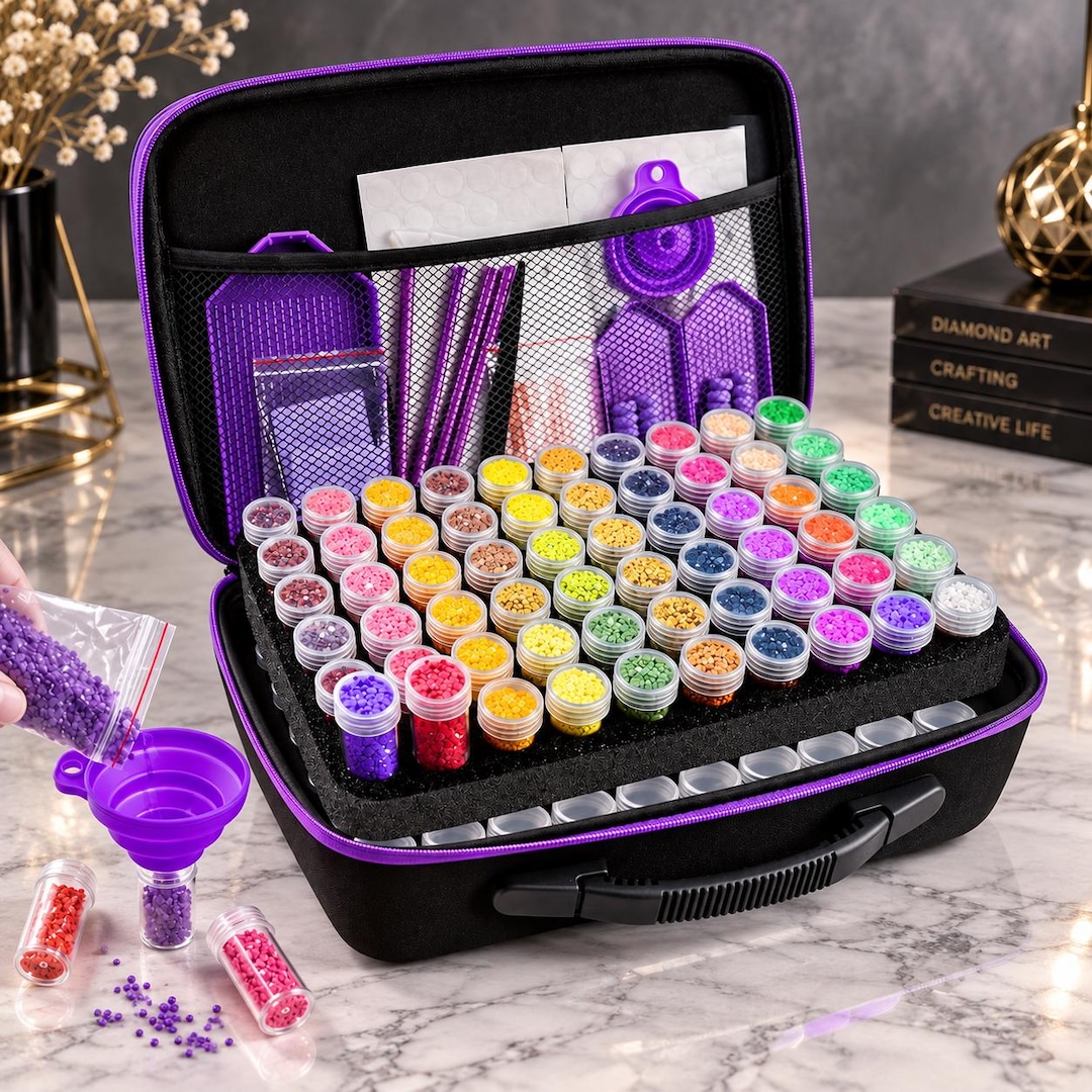 5D Diamond Painting Tool Kit With Storage Box, Resin Pen, Trays & Tools ...