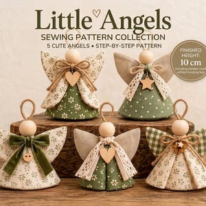 Little Angels Sewing Pattern, Christmas Fabric Ornaments, Easy DIY Tutorial (PDF)