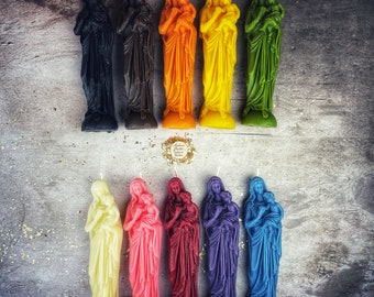 Beeswax Mother Mary Candle | 10 Colors Available! | Free Shipping!