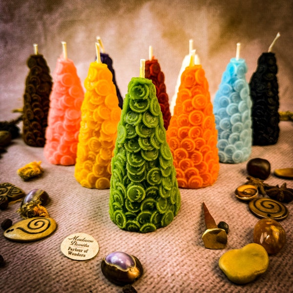 Beeswax Cone of Coins Candle | 10 Colors Available | Free Shipping