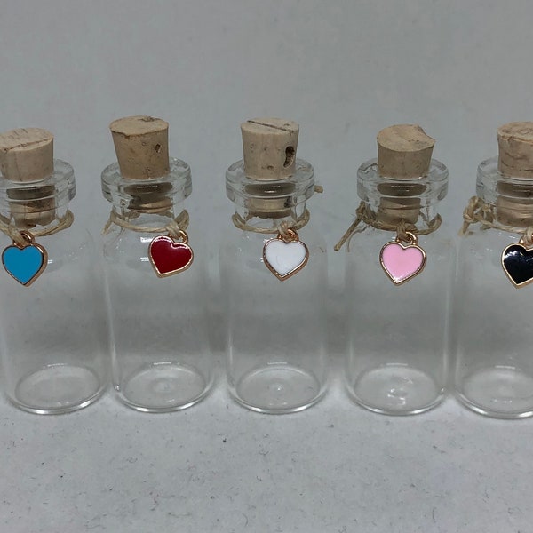 Small heart keepsake glass vial for lock of your treasured pets fur.