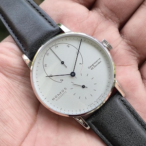 Refurbished Glashutte Nomos Men's Wristwatch {Silver Dial, Automatic , Leather Band}
