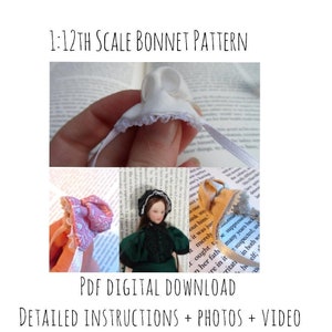 PDF Pattern 1:12 Scale Bonnet Sewing Pattern