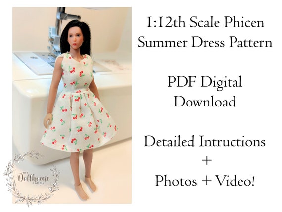 PDF Pattern 1:12 Scale Doll Clothes, DIY Phicen TB League Dress Sewing  Pattern