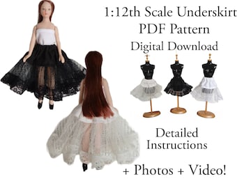 PDF Pattern 1:12 Scale Underskirt Petticoat DIY Sewing Pattern