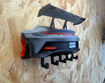 Porsche-inspirierter GT3 RS Wandschlüsselhalter | Wand-Schlüsselablage | Garagendekoration | 3D-Druck | Geschenk für Autoliebhaber