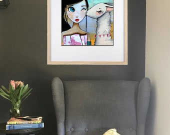 Llamas Kiss (art Print)