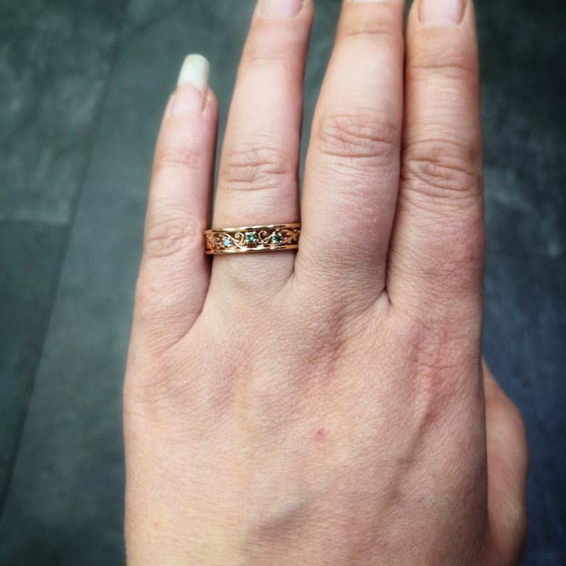 Ruby Wedding Band Ruby Engagement Ring Ruby Filigree Ring Etsy