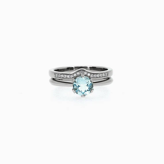 Quatre volets Solitaire bague de fiançailles réglage 14K or Blanc Pour 1 ct