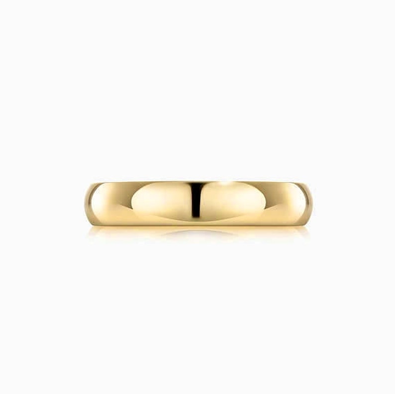 rose gold traditional man wedding band yellow gold man custom bands simple white gold nickel free ring 4.00mm Classic wedding ring