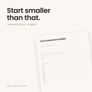 ADHD Planner | Task Breakdown Ladder | Printable Task Initiation Sheets for Executive Dysfunction