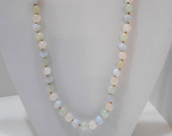 Vintage Pastel Quartz Beaded Necklace (7104)