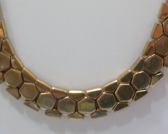 Vintage Trifari Gold Tone Link Choker Necklace (8412