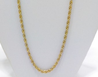 Vintage 30" Gold Tone Twisted Chain Necklace (8977)