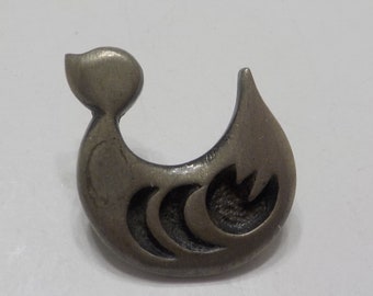 Vintage Pewter Duck Lapel Pin by R. Tennesmed, Sweden (1269)