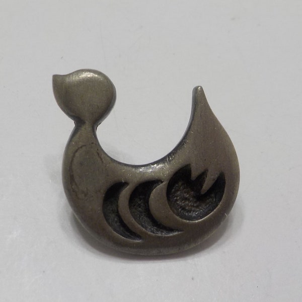 Vintage Pewter Duck Lapel Pin by R. Tennesmed, Sweden (1269)