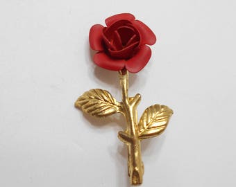 Vintage Gold Tone Rose Brooch (1010/3127/4796)