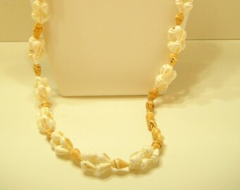 Vintage 26" Tiny Conch Sea Shell Necklace (4373)