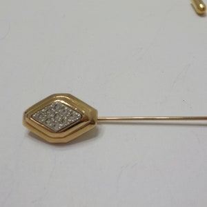 Vintage Avon Diamond-Shaped Stick Pin (8018) Loaded With Sparkly Rhinestones