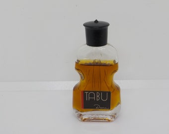 Vintage Tabu EDT by Dana (#2) Very Tiny Glass Fiddle-Shape Bottle--3/4 Full