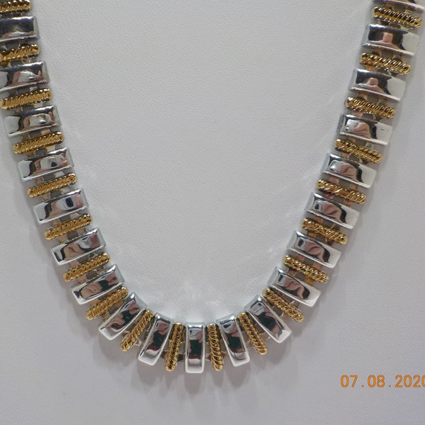 Vintage Napier Gold Tone & Silver Tone Necklace (2864) 18" Necklace