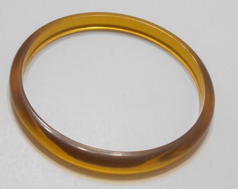 Vintage Root Beer Plastic Moonstone Bangle Bracelet (1605)