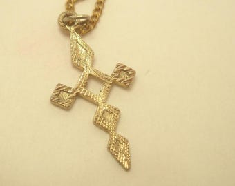 Vintage Sterling Cross Pendant Necklace (6373)