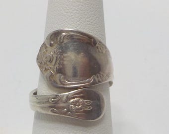 Vintage 1847 Rogers Bros Silverware Ring, Adjustable Decorative